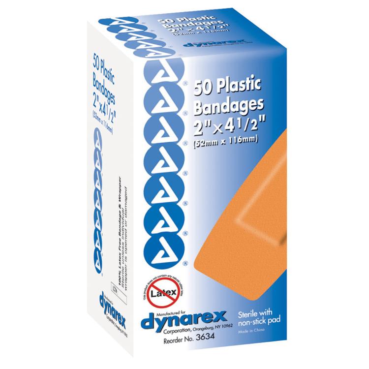 Adhesive Bandages Box of 50, Extra Large 2" x 4½"